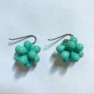 Glass turquoise beaded earrings